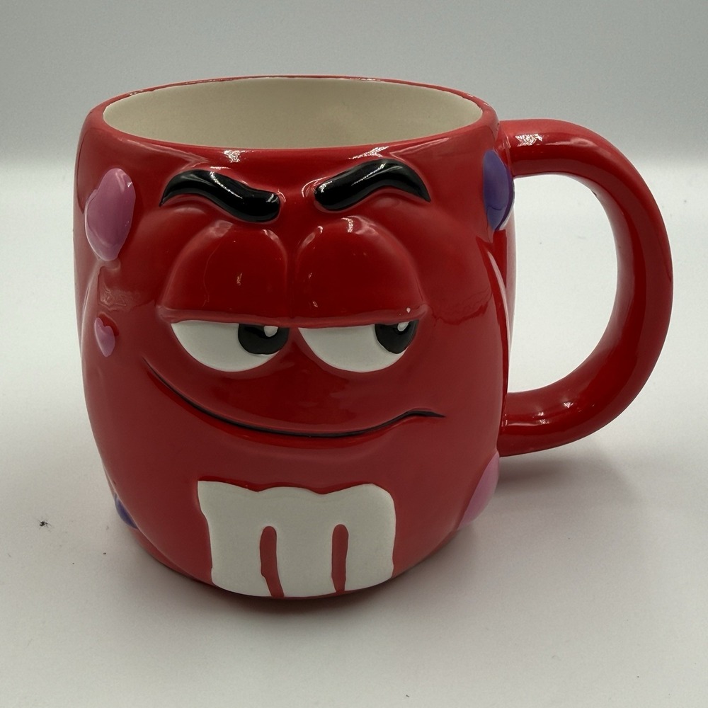 2003 M&M Red Character Coffee Mug Galerie 3D Candy Face Cup Mars